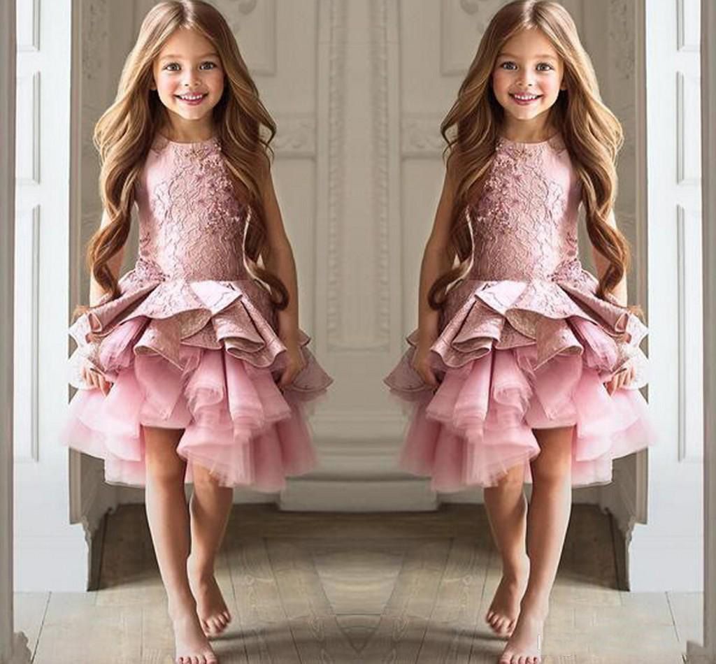 Mini Flower Girls Dresses Ball Gowns Jewel Sleeveless Pageant Gowns ...