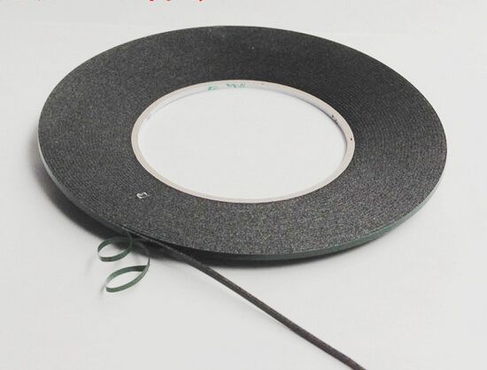 0,5 mm de grosor 3 mm de ancho adhesiva de doble cara Negro esponja de la espuma de la cinta para el teléfono Samsung HTC Pantalla polvo sellado a prueba