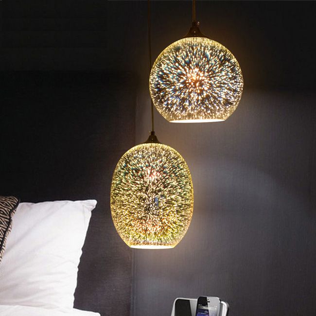 fashion creative 3d stained glass lampshade pendant light