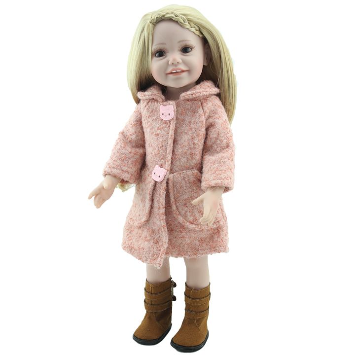 Baby Silikon und realistische 18-Zoll-handgefertigte Mädchen-Puppe Ganzkörper-Kleinkind Reborn-Spielzeug für Kinder Geburtstag Weihnachtsgeschenk