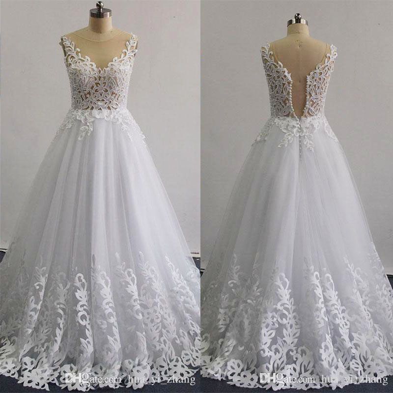 Discount Real Images 2019 Laser Patterns  Beaded Wedding  