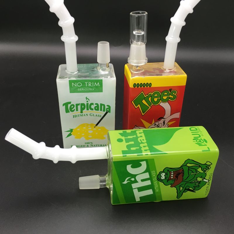 2016 Glass Bong Cereal Box Oil Rigs With Glass Bowl And Quartz Banger