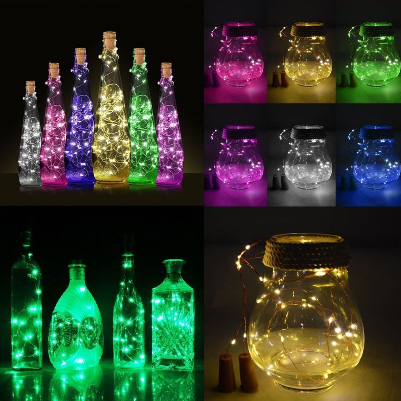 Wedding Favors Solar Wine Bottle Cork Shaped String Light 10 Led
