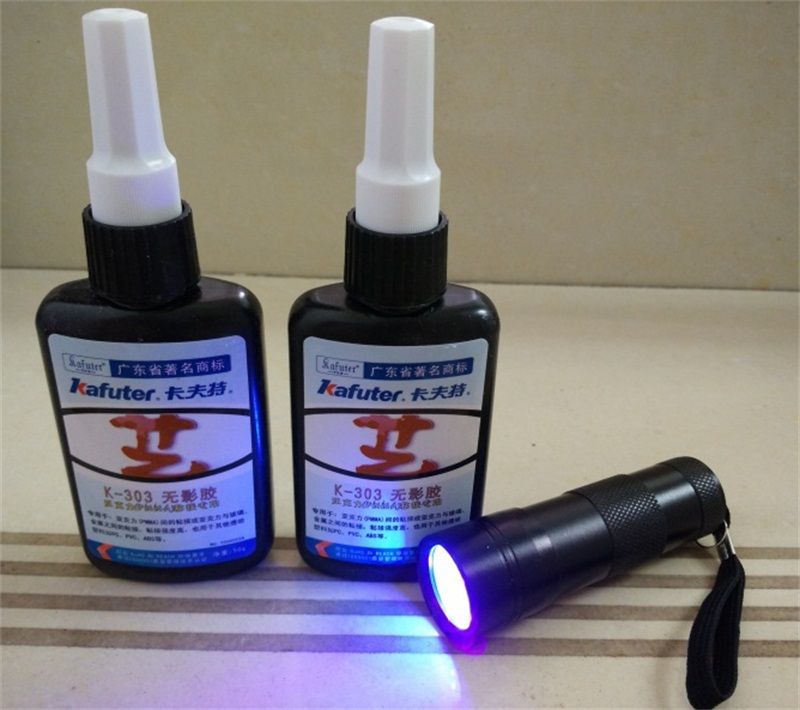 2021 Genuine 50g Kafuter K 303 UV Glue +Portable Uv Flashlight PMMA