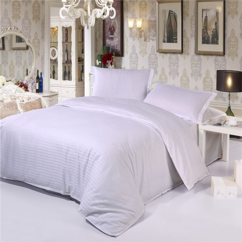 Whole 100 Cotton Damask Stripe Bedding Setsduvet Cover Flat Whole 100 Cotton Damask Stripe Bedding Setsduvet Cover Flat Sheet Pillowcase Twin Full Queen King Hotel Solid Bedsheet Duvet Covers Set White