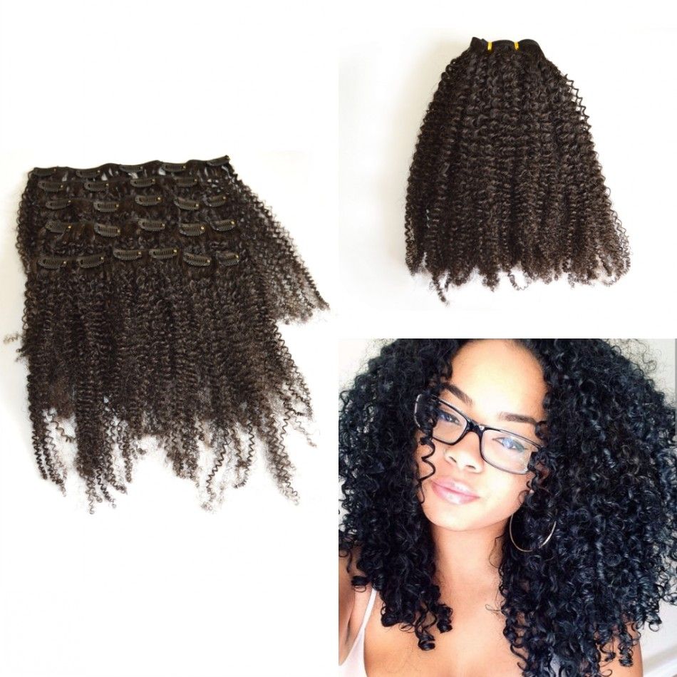 African American Clip In Human Hair Extension Brazilian Virgin