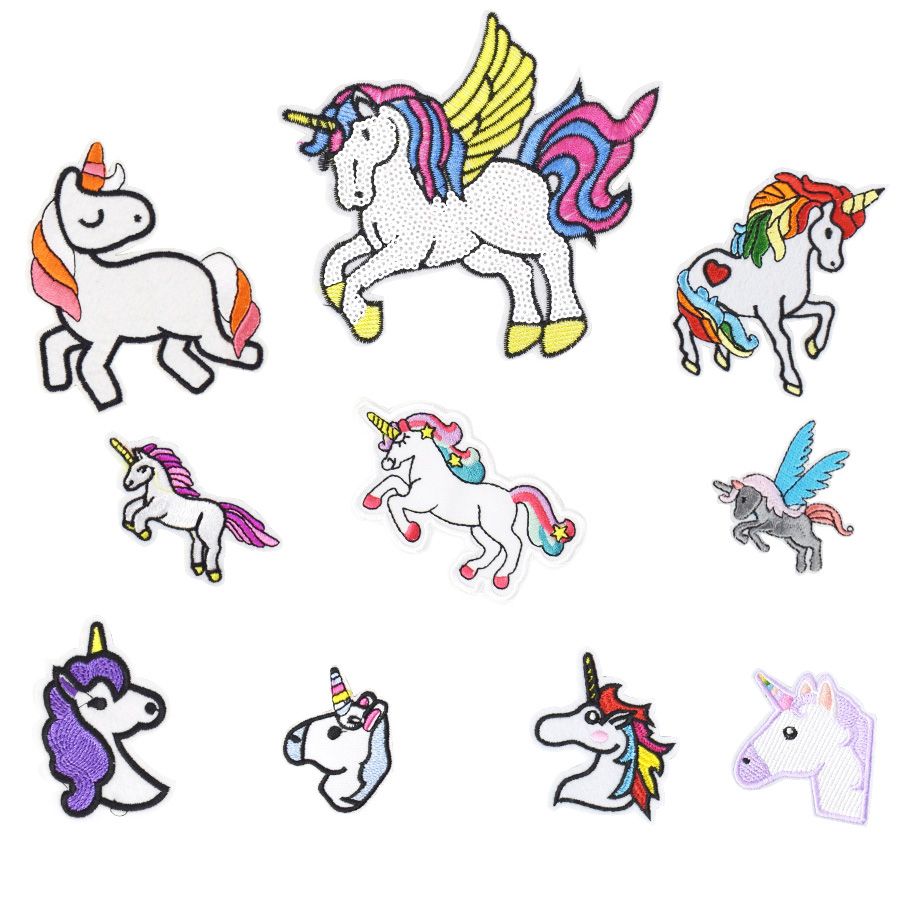 Unicorn Patches Embroidered Iron/Sew On Badge Kids Adult Clothes Badge 4 styles