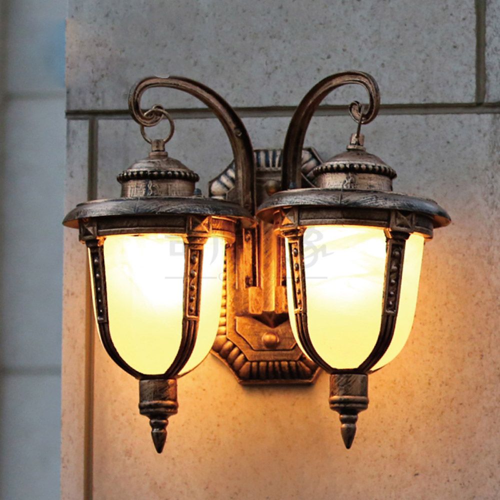 European Double Heads Outdoor Garden Wall Lamps Villa European Double Heads Outdoor Garden Wall Lamps Villa Waterproof Landscape Outside Corridor Hallway Door Sconces Lamp