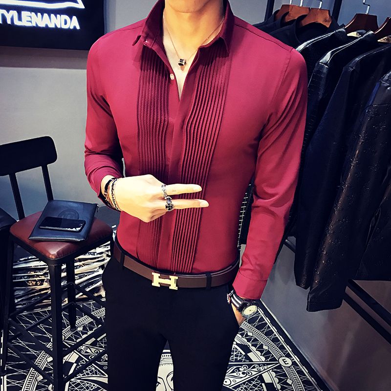 2018 Wholesale Baroque Shirts Mens Luxury Clothing Club Outfits Mens Clothes 2017 Red Black ...