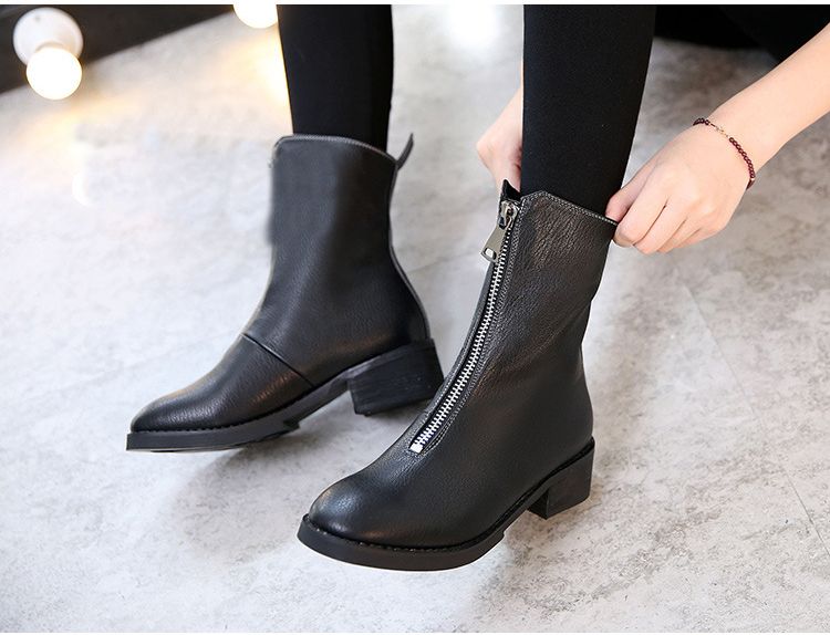 ankle boots zipper front