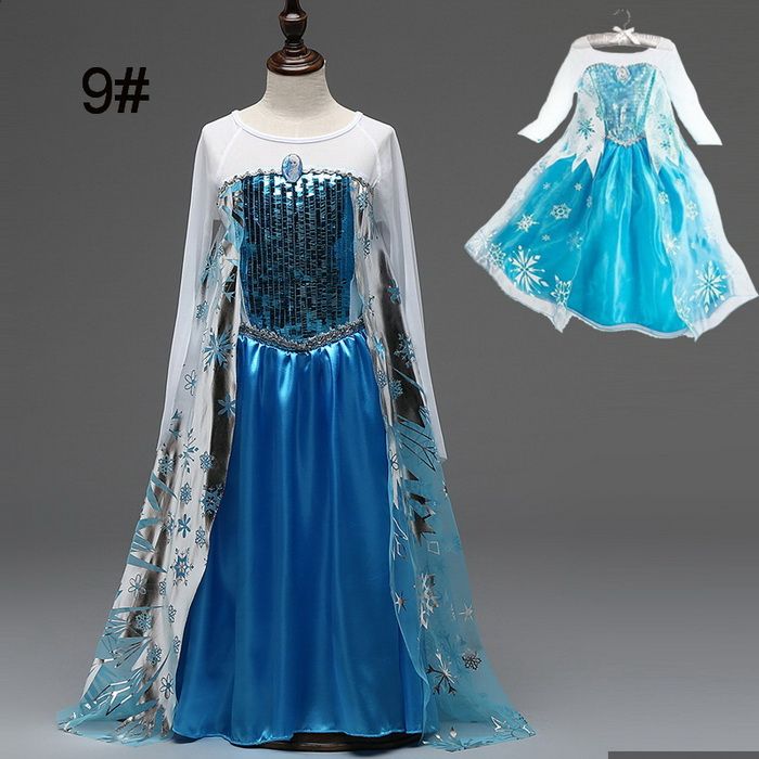 Wholesale BRAND Elsa Dress Frozen Costume Fever Inspired Green Maxi Split Elsa Dress Flower