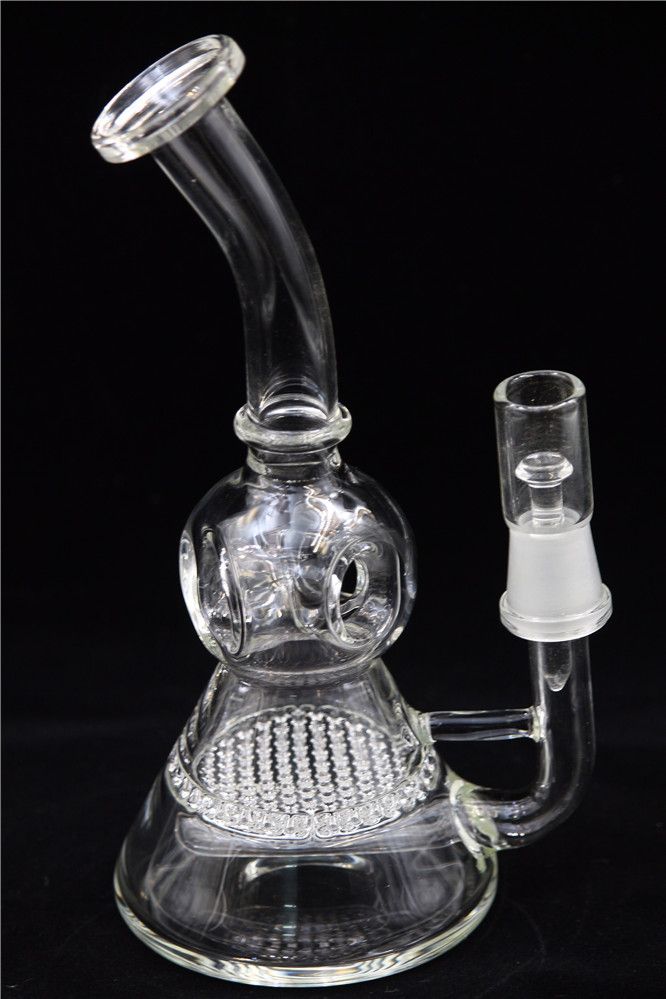 2020 Mini Glass Bong Double Recycler Percolator And Inline