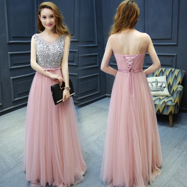 pink and navy prom