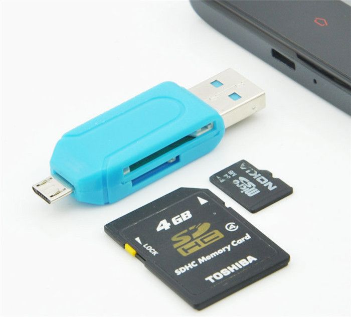 2021 Universal Card Reader Mobile Phone PC Card Reader Micro USB OTG Card Reader OTG TF / SD ...