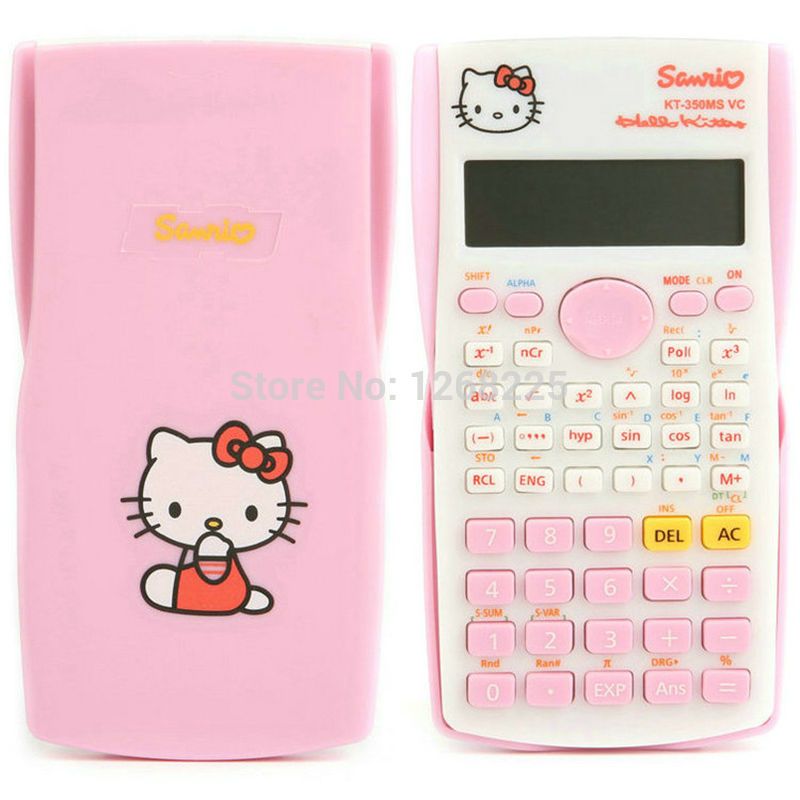pink cute kawaii student hello kitty scientific calculator function