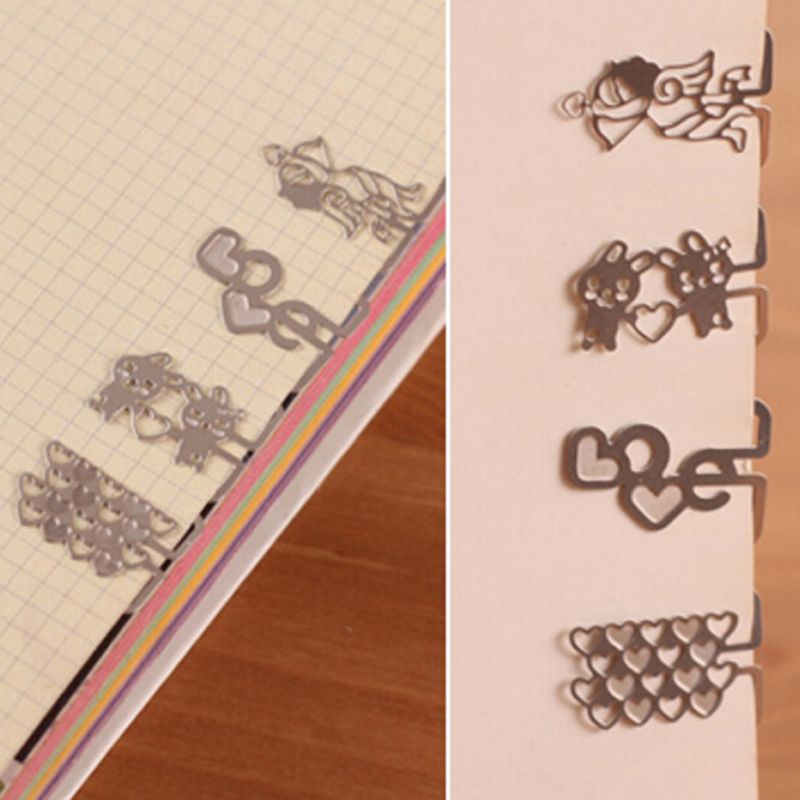 high quality mini metal bookmark cartoon shape book mark stationery