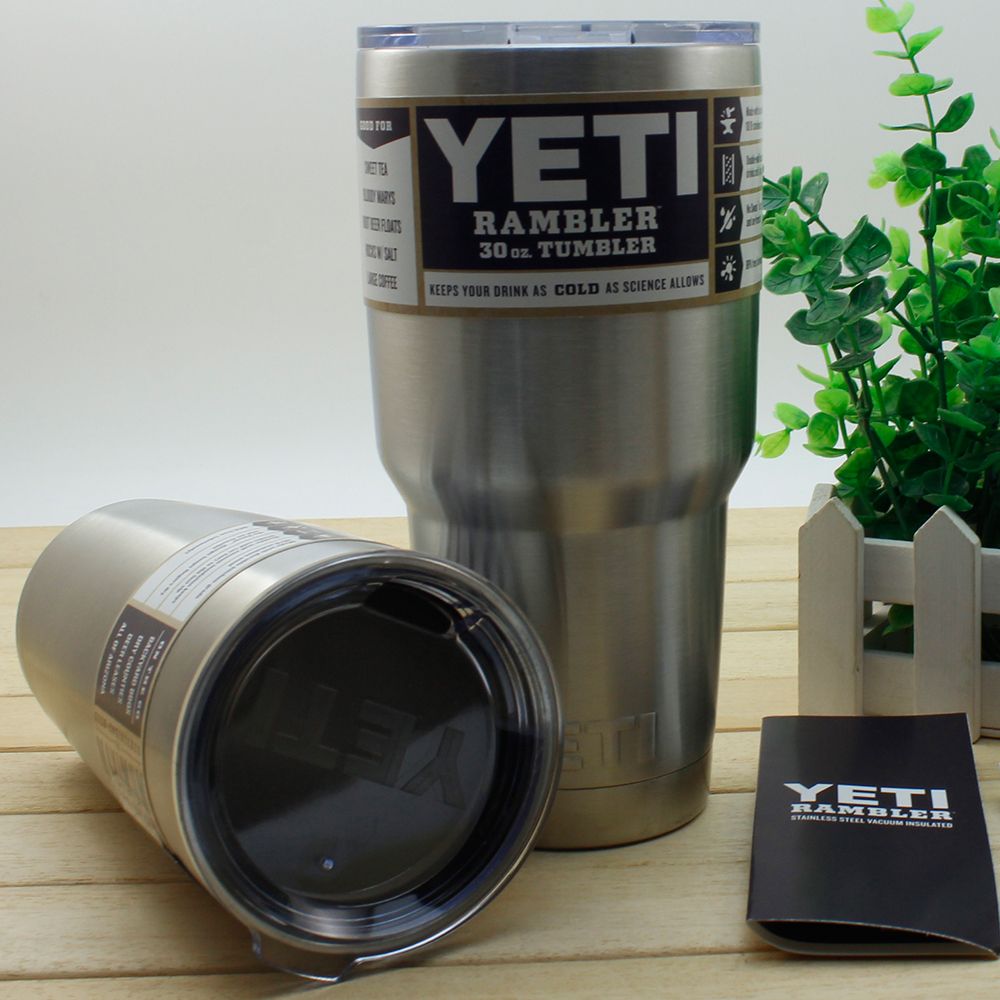 New Yeti 20oz 30oz Cooler Cups Beer Cups RAMBLER TUMBLER Silver