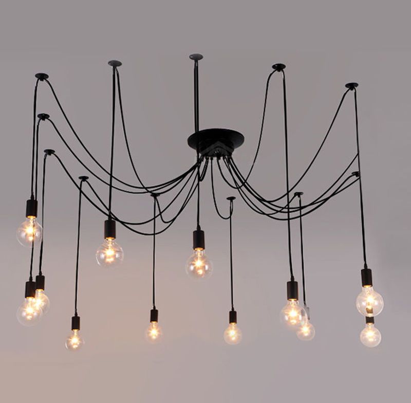 Vintage Diy Nordic Spider Pendant Lamp Multiple Adjule Retro Vintage Diy Nordic Spider Pendant Lamp Multiple Adjule Retro Light Loft Classic Decorative Fixture Lighting Led Home Glass Ceiling Lights