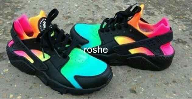 huarache black rainbow