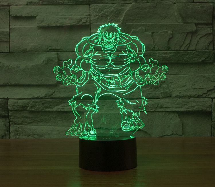 2017 Hulk 3d Night Light Change Led Illusion Desk Table Lamp Touch Hulk 3D Night Light 7 Color Change LED illusion Desk Table Lamp Touch Button - 2017 Hulk 3d Night Light Change Led Illusion Desk Table Lamp Touch