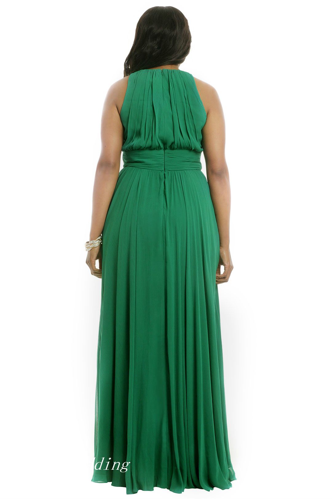 Emerald Green Plus Size Formal Evening Dress A Line Chiffon Long
