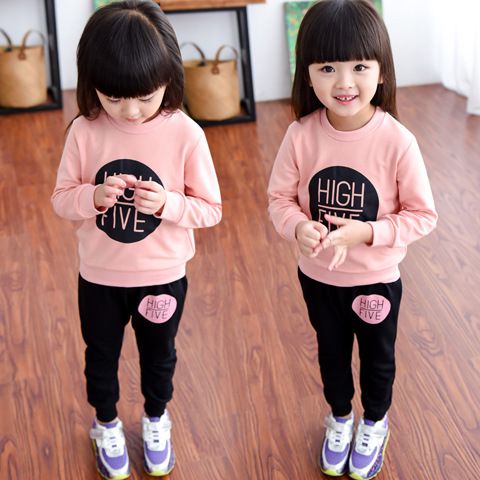 2016 Spring & Autumn Korean Children Clothing Sets Girl Pure Cotton ...