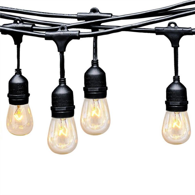 Ambience Pro Led Commercial Grade Outdoor Strand Lights With Hanging Ambience Pro Led Commercial Grade Outdoor Strand Lights With Hanging Sockets 48 Ft Market Cafe Edison Vintage Bistro Weatherproof Red String