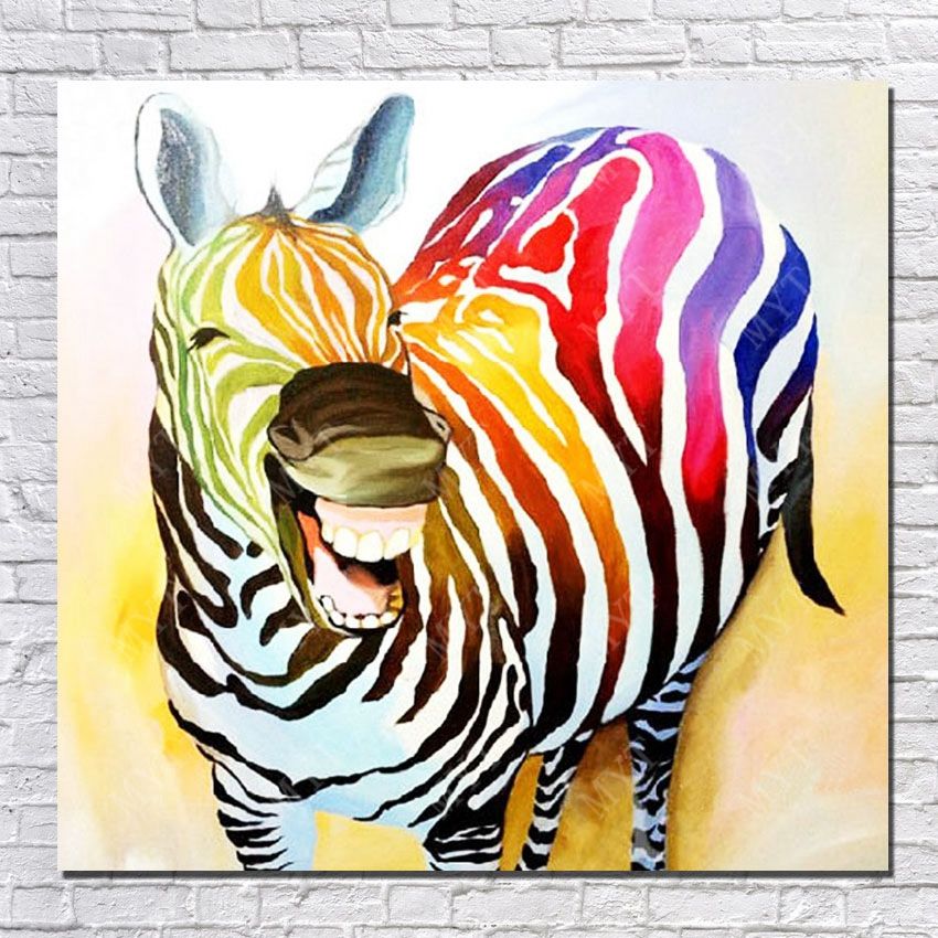 2021 Funny Animal Photo No Wood Frame Hand Painted Animal Subjects