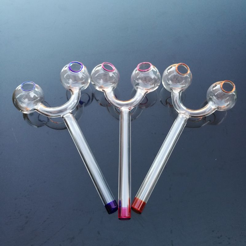 2020 Pyrex Thick Double Oil Burner Pipe With Three Types Colors Glass