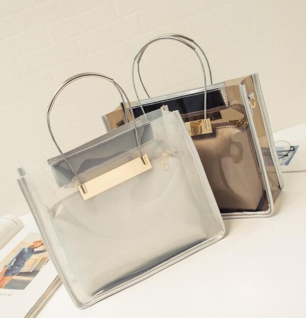 2016 Fashion Handbag+Chain Shoulder Bag New Womens Bags Clear Designer Handbags Hottest Totes PU ...