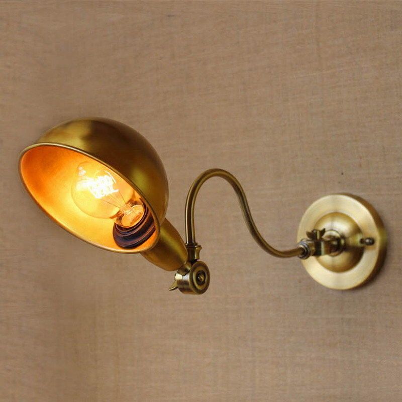 compre antique clássico de ouro ajustável long swing arm sconce wall