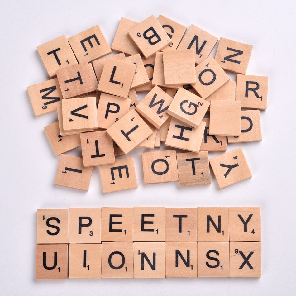 2019 100X Wooden Scrabble Tiles Letter Alphabet Scrabbles Number Crafts 