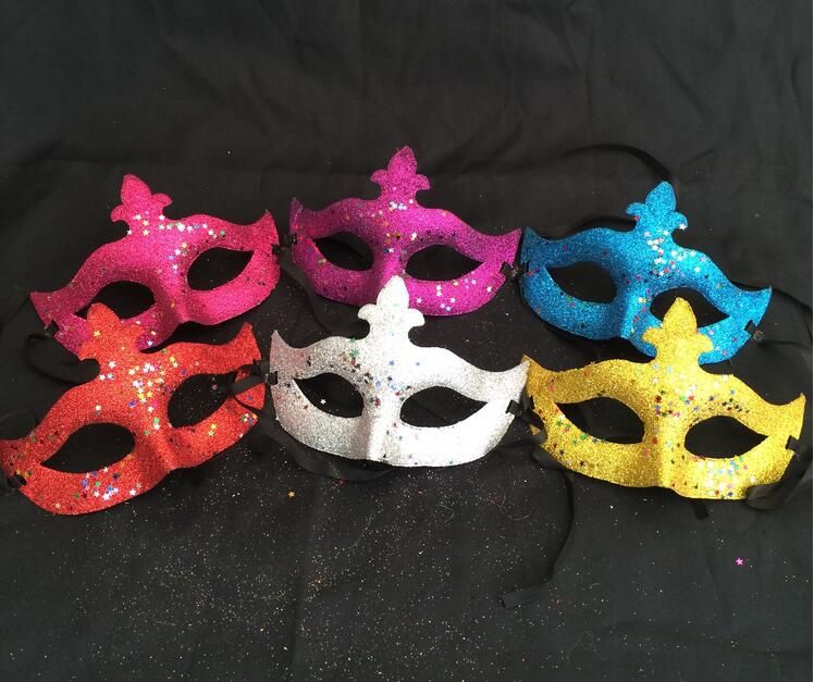 2017 neue Mann Frau Gold berühmtheit Scallion Gold pulver Pailletten maske Halloween Maskerade Masken Mardi Maske 6 farben