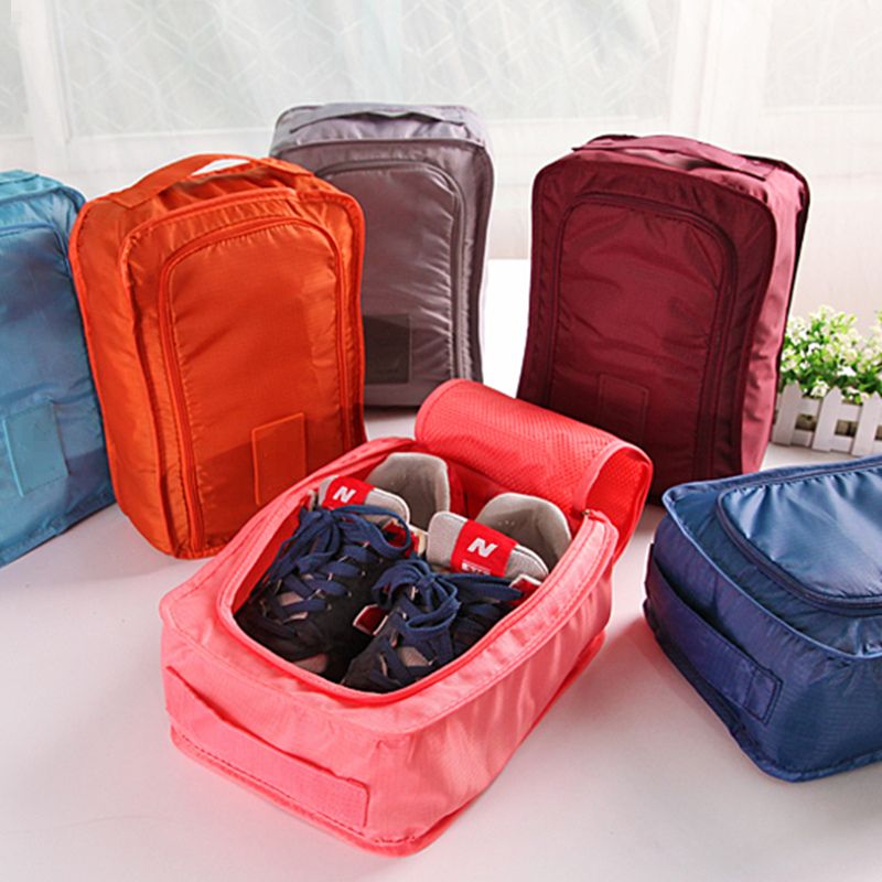 2019 Practical Foldable Oxford Cloth Shoe Bag Organizer Zipper Shoes Storage Bag Hand Carry