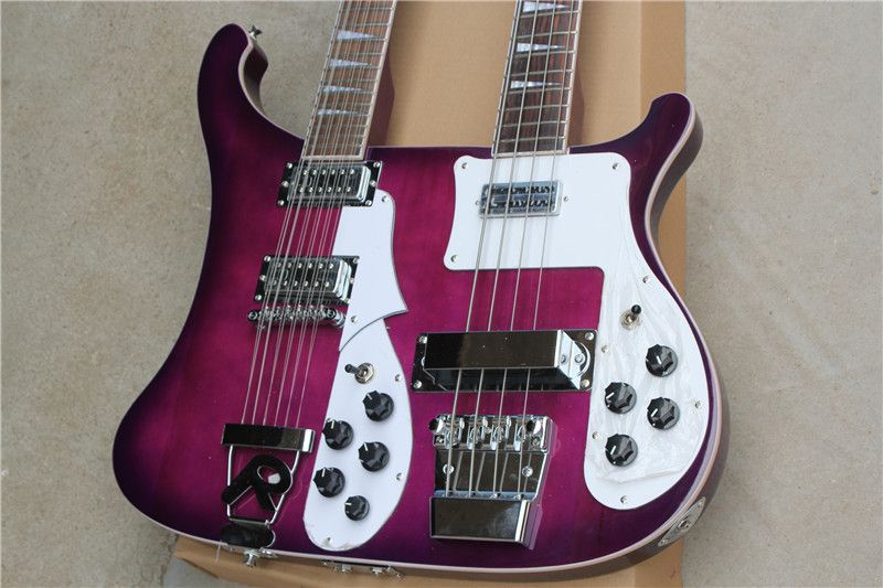 Compra Guitarra De Dos Cuerdas De 12 Cuerdas Y Bajo Eléctrico De 4 Cuerdas,  Cuerpo Morado, Pickguard Blanco, Diapasón De Palisandro, Se Puede Cambiar  Barato | Entrega Rápida Y Calidad | Es.Dhgate