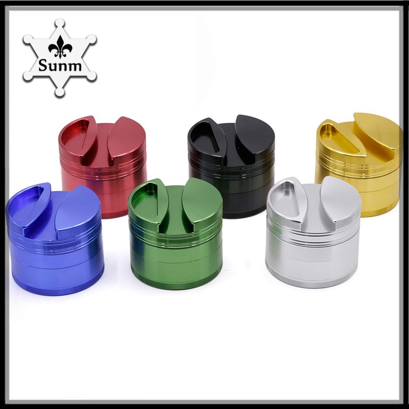 New Style 4 Layers Aluminium Alloy Herb Grinder 75mm Diameter Metal