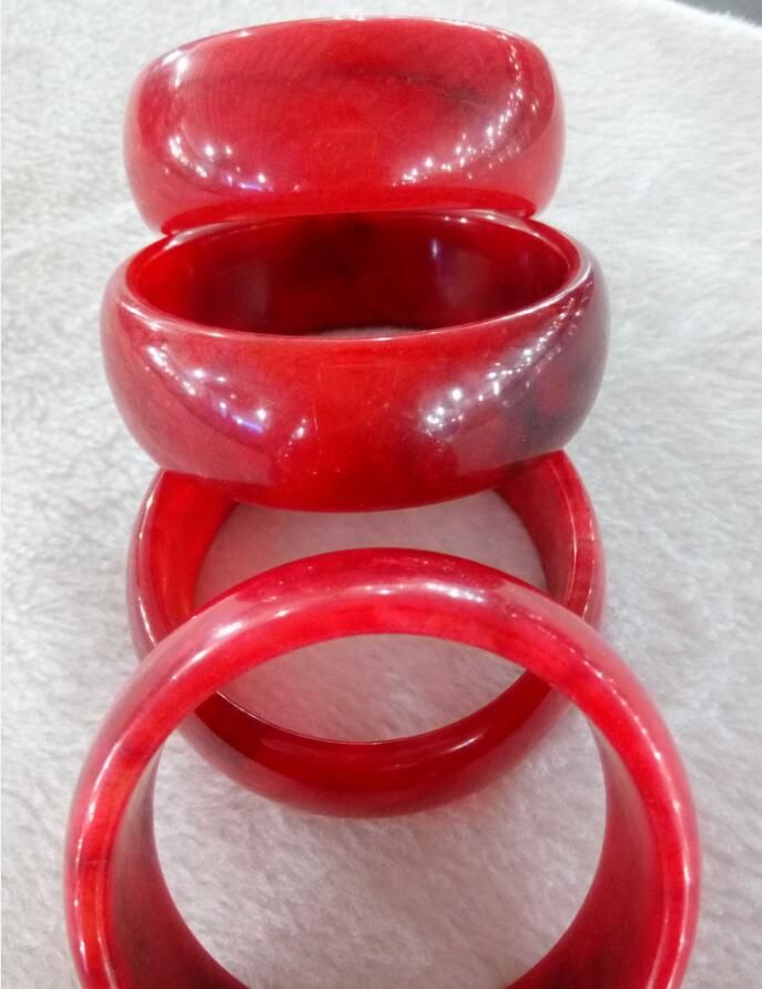 100% Natural Red Jade Chinese Bangle Bracelet 58 60mm M0068 Screw