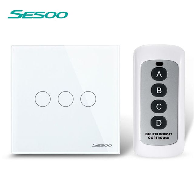 2018 3 Gang 1 Way Remote Control Switch Eu Wireless Rf 433mhz 2018 3 Gang 1 Way Remote Control Switch Eu Wireless Rf 433mhz Wall Touch Crystal Glass Panel 220v From Thw7166