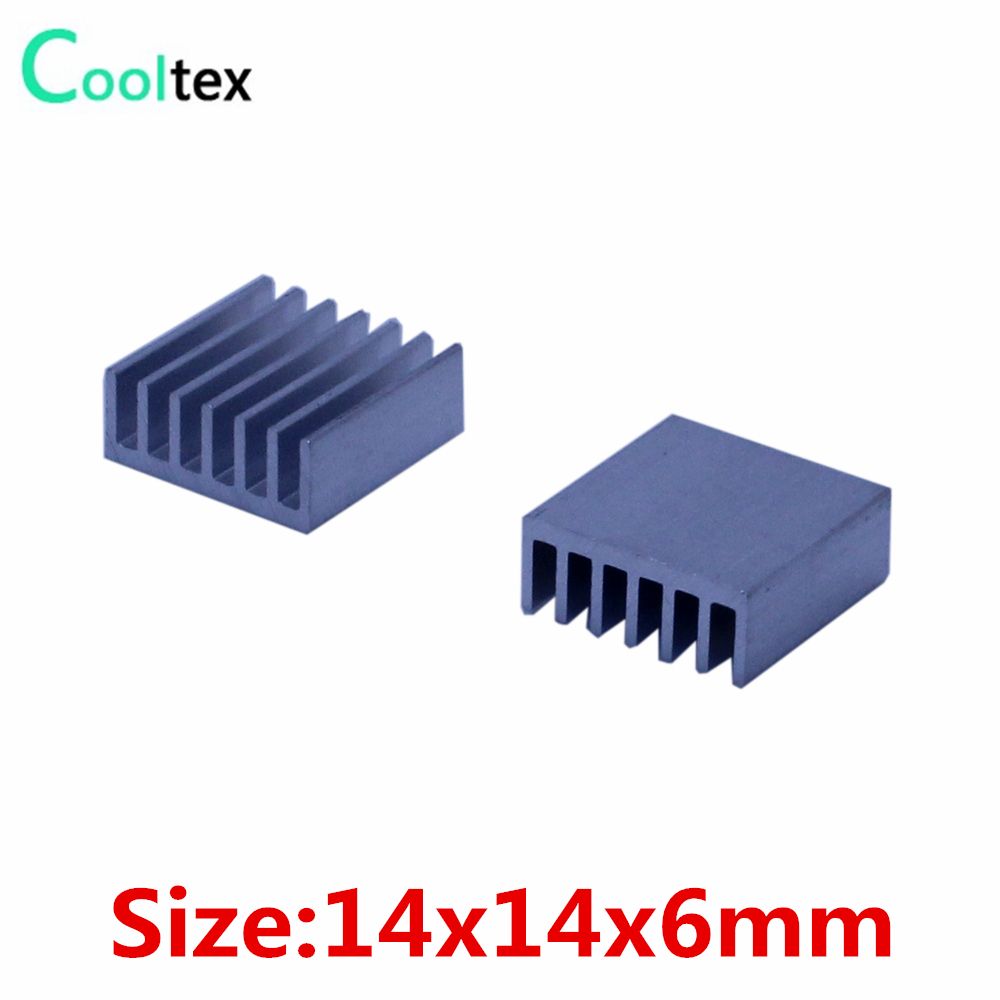 Wholesale 100pcs Lot 14x14x6mm Aluminum Heatsink Extruded Heat Sink Radiator For Electronic Ic Chip Ram Cooler Cooling