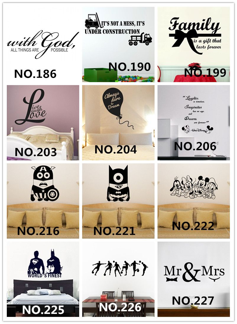 Removable Vinyl Lettering Quote Wall Decals Home Decor Sticker Mordern