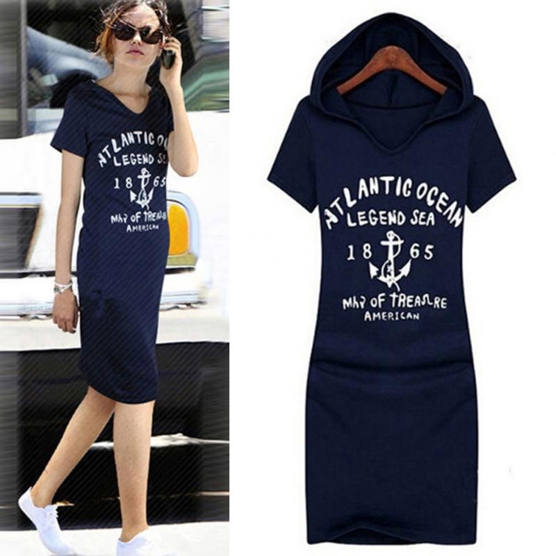 2017 autumn style women fashion plus size letters hooded sweatshirt plus size sweatshirt dress