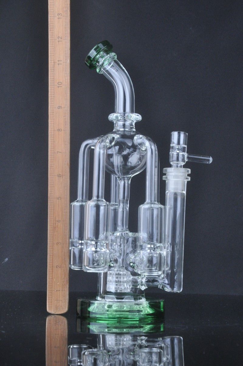 2019 Klein Recycle Glass Bongs Six Arm Recycle Perc Bubber Water Smoking Pipe Rigs Oil
