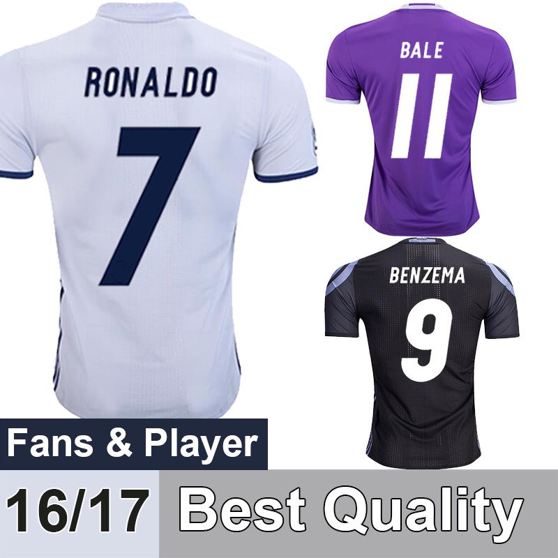 2020 New 16/17 Cristiano Ronaldo Soccer Jerseys Home White Away Purple Third Black Football 