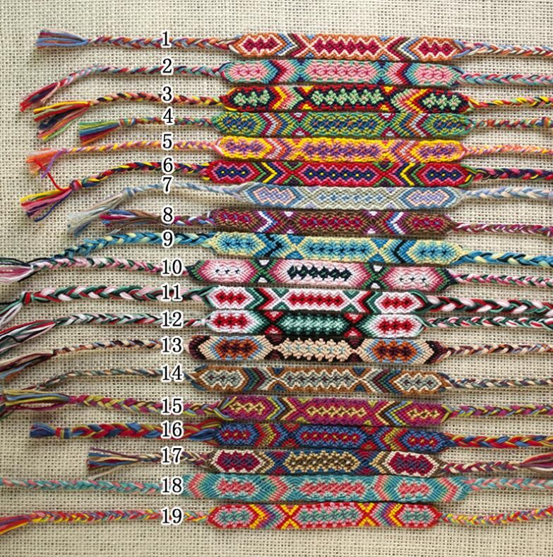 New Nepal Colorful Hand Woven Bracelets Vintage Style Colorful 1.5CM