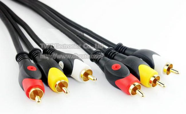 3M Golden Plated THREE RCA Male to THREE RCA Male Plug Audio Video TV-AV Set-Top-Box Connector Cable