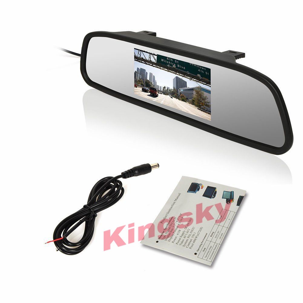 Monitor Lcd Retrovisor Para Automóvil De 4.3 Pulgadas Con 2 Monitor Lcd Retrovisor Para Automóvil De 4.3 Pulgadas Con 2
