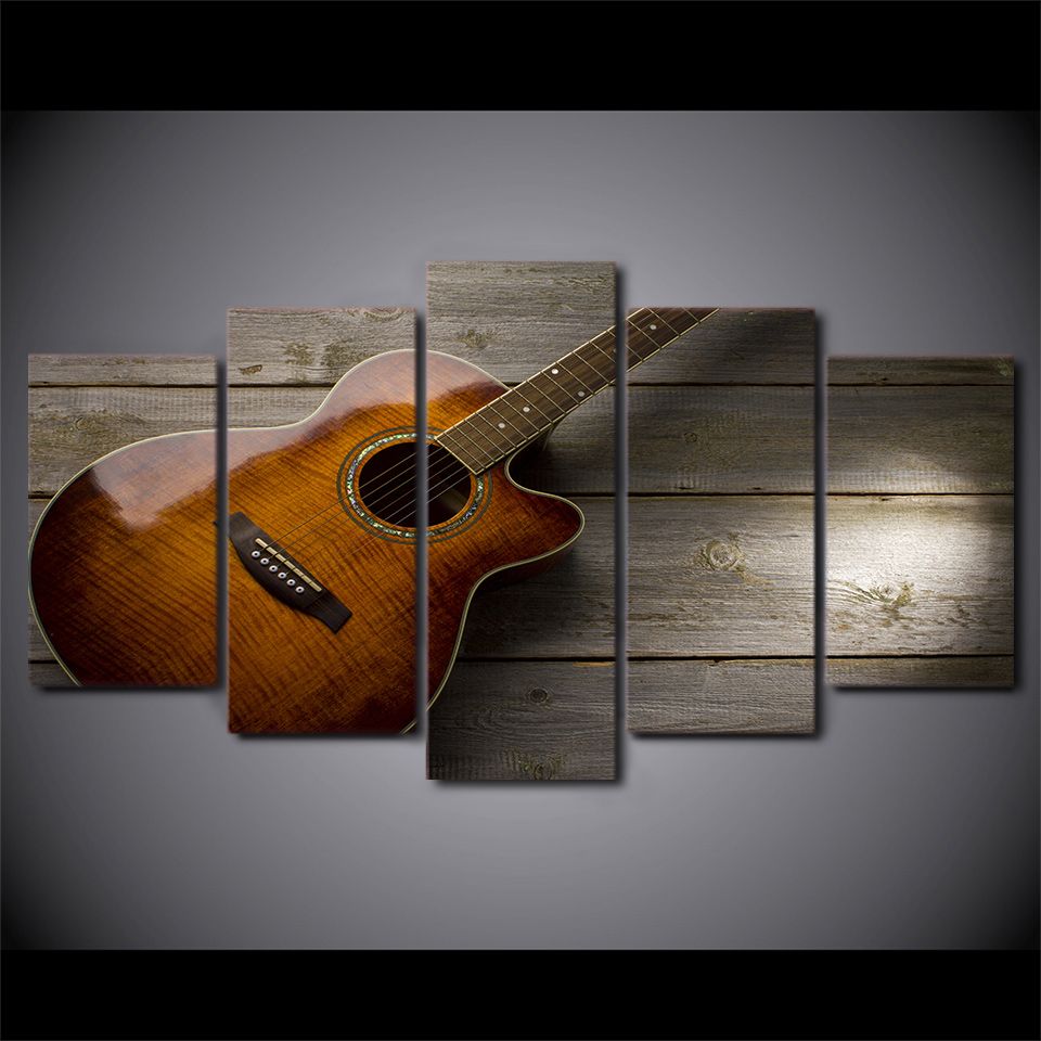 2019 Framed Printed Classical Guitar Painting Poster Home Wall Decor