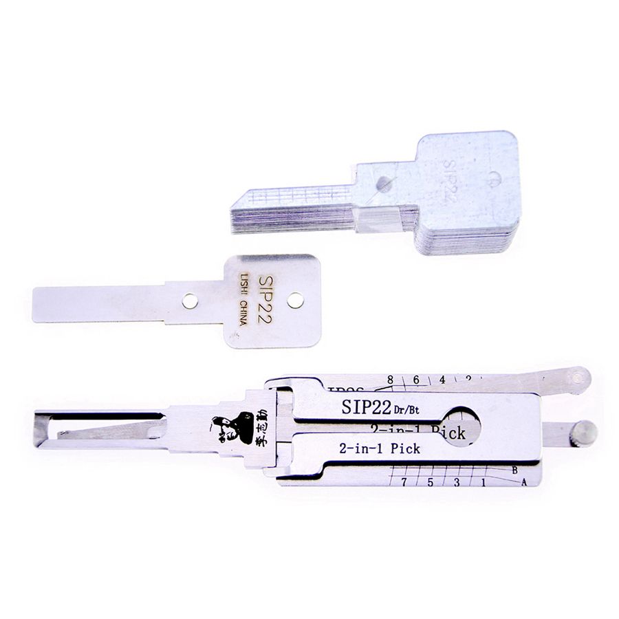 Auto Lock Pick Set Lishi SIP22 2 In 1 Decoder And Pick Locksmith Set