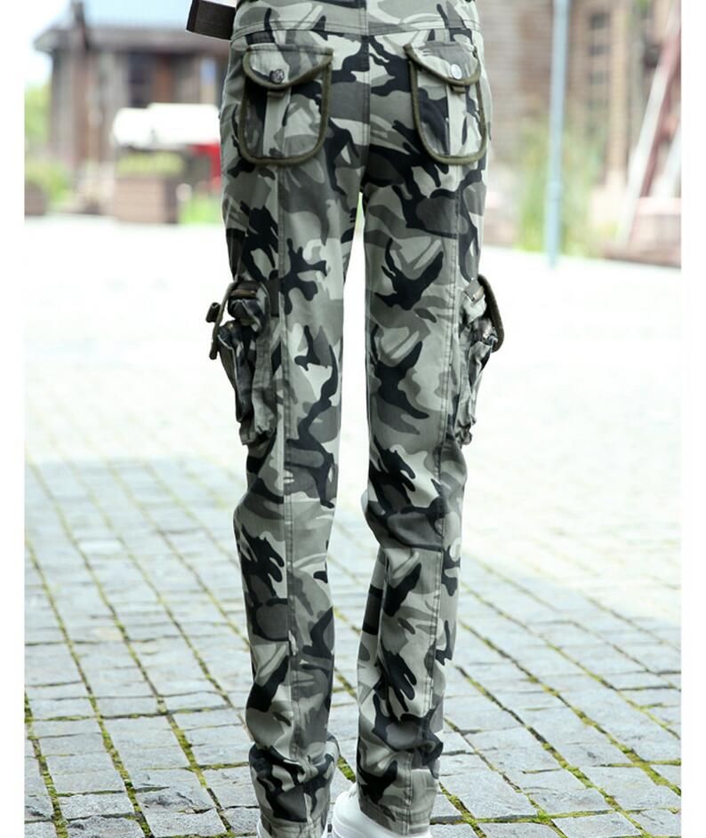 2020 Military Camo Cargo Pants Women Multi Pockets Outdoors Pants ...