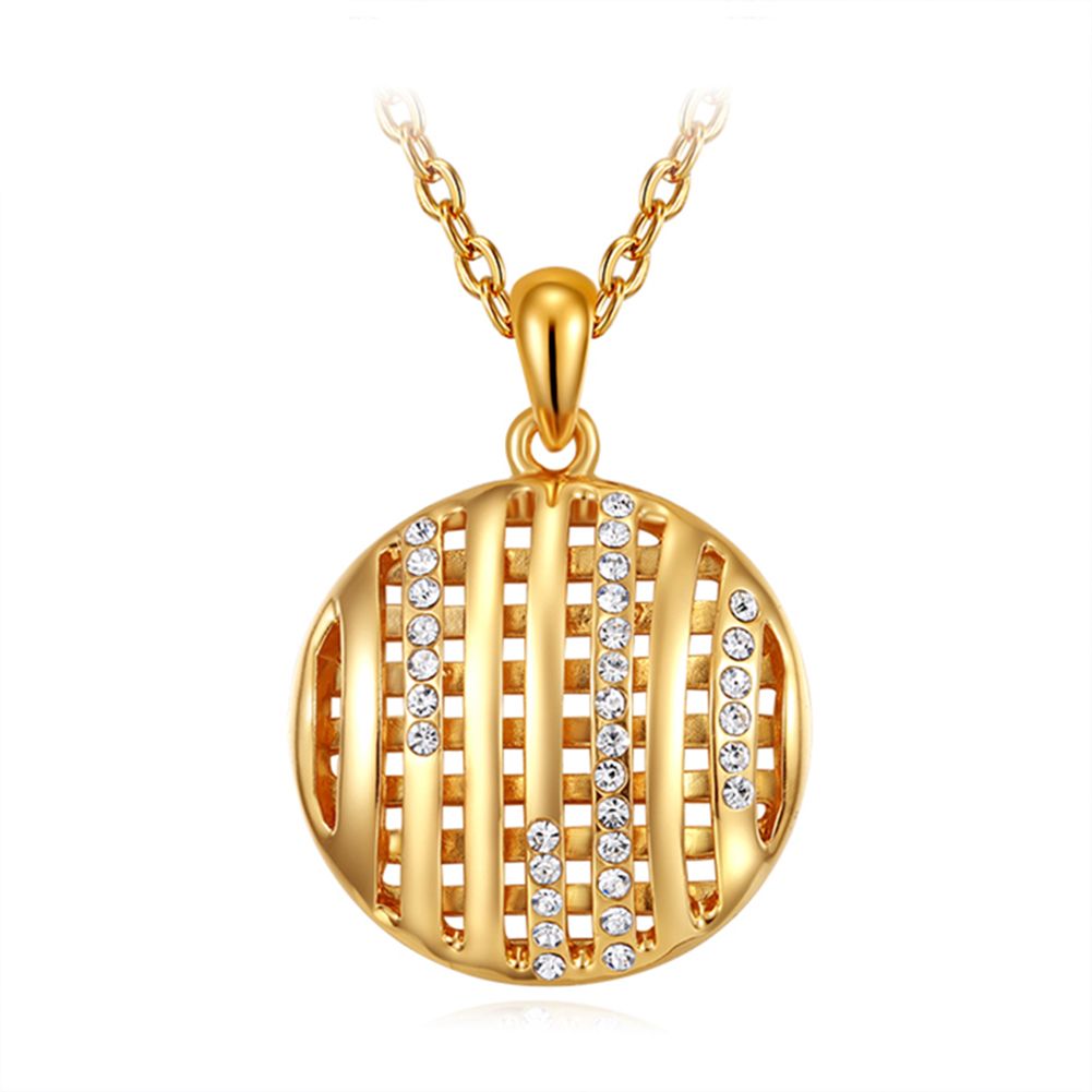 Wholesale 18K Gold Plated Chain Round Pendants Necklaces Classic